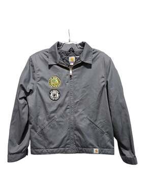 Carhartt Quilted Lined Work Jacket W/Custom Military & Coca-Cola Patches Men's L